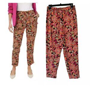 🤩Women Casual Formal Pants Sz 4 J.Crew Jamie Floral Tropical Novelty Print New